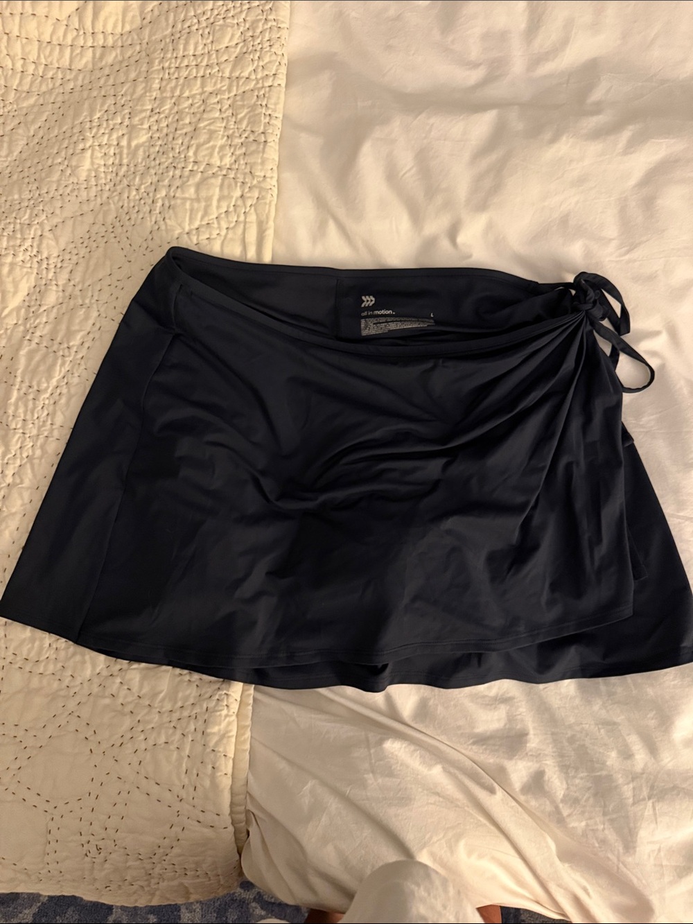 all in motion Navy Side-Tie Skater Swim Skirt